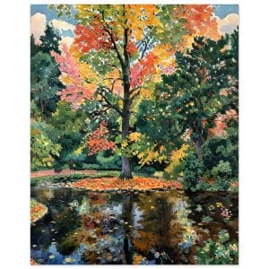 Parc de Blossac en automne, Poitiers - Illustration en papier mat 20x25 cm